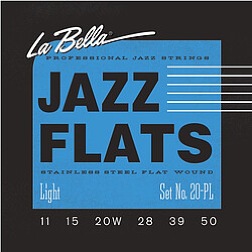 La Bella Jazz Flats Flatwound Stainless Steel 20PL, .011-.050 Light
